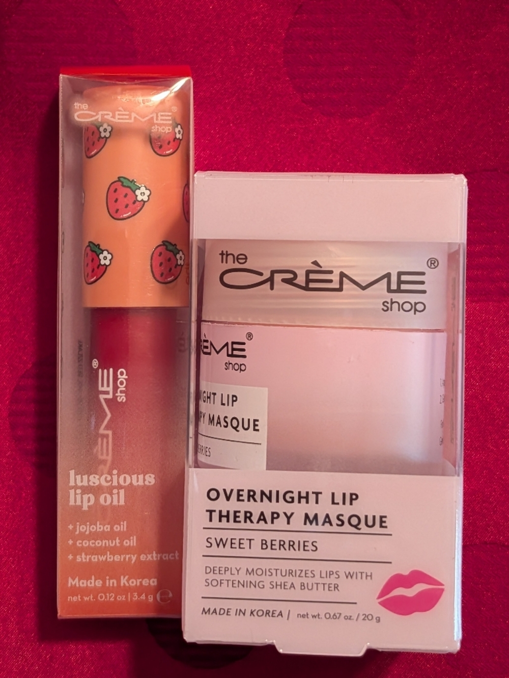 The CRÈME shop Luscious Lip Oil And Overnight Lip Therapy Masque New In Box
